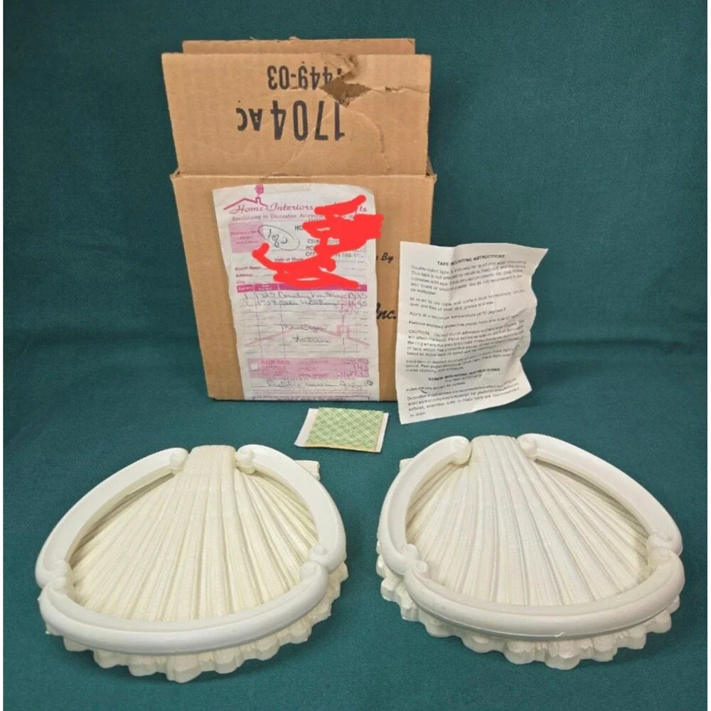 NEW NOS Vintage HOMCO Seashell Towel Ring Bath Kitchen Ivory 1986 Coastal Beach